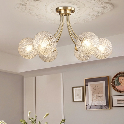 Sputnik Colonial Pendant Lighting Fixtures Clear Glass for Bed Room