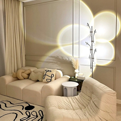 Modern Metal Arched Floor Lamp Silver Multi-Lights for Living Room