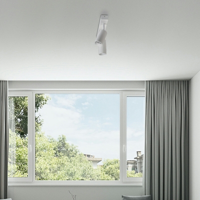 Modern Simple Shape 2 Light Flush Mount Ceiling Lighting Fixture for Dining Room