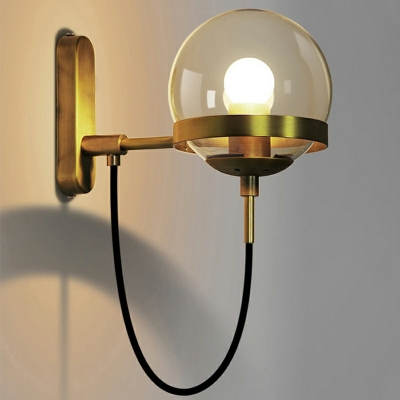 Spherical Industrial Wall Sconce Light Fixture Glass for Living Room