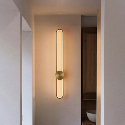 Modern Line Shape 1 Light Metal Flush Mount Wall Sconce for Bed Room