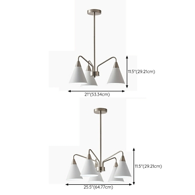 Modern Simple Shape Metal Hanging Lamp Kit in White for Dining Room