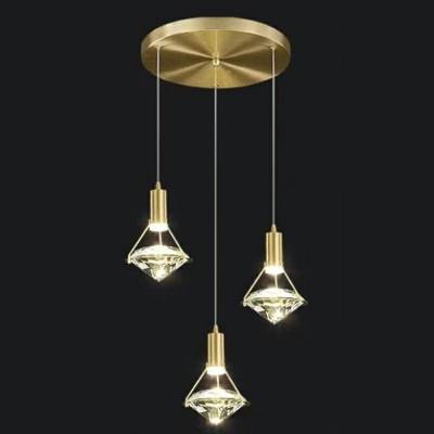 Modern Style Diamond Shape Hanging Ceiling Light for Living Room