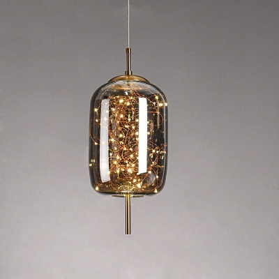 1-Light Glass Pendant Lighting Fixtures Modern for Living Room