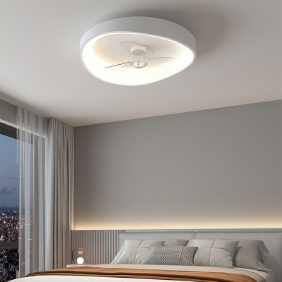 Contemporary Style 1 Light Ceiling Fan Lighting in White for Living Room