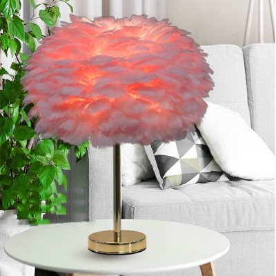 Contemporary Style Simple Shape Feather Table Lamp for Bedroom