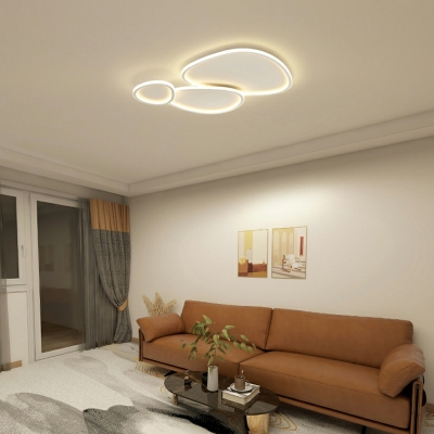 Geometrical Modern Flush Mount Ceiling Light Fixture Metal for Bed Room