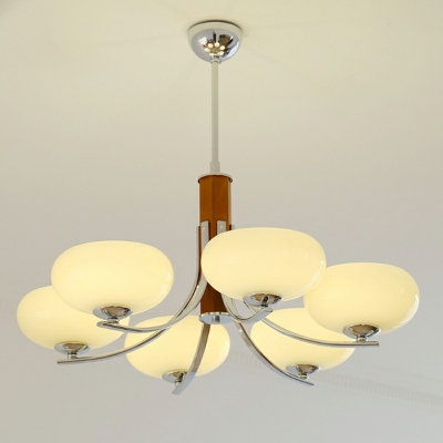Modern Cream Ellipse Glass Chandelier Lighting Fixtures for Living Room