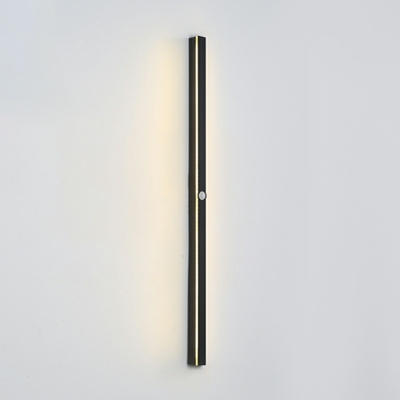 Modern Line Shape 1 Light Wall Mounted Reading Lights in Black for Washroom