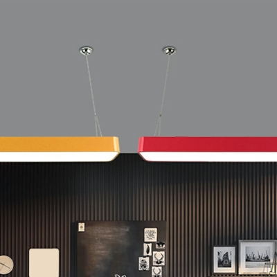 Modern Rectangle Shape 1 Light Metal Down Lighting Pendant for Kid's Room