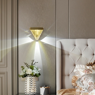 Multi-Faceted Crystal Wall Sconce Lighting Modern Gold for Living Room