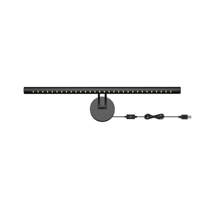 Black Metal Contemporary LED Vanity Lights with USB Plug-In and Round Canopy