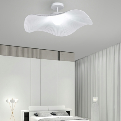 Creative Fabric Art Lotus Leaf Pendant Light with White Shade for Bedroom