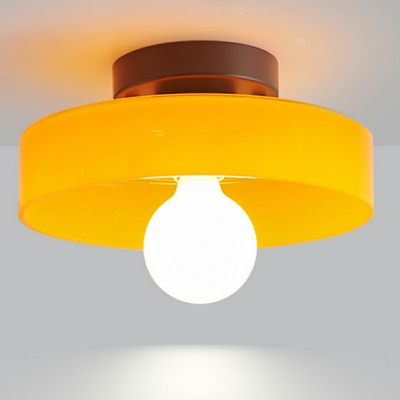 Cylinder Modern Semi Flush Mount Ceiling Light Glass for Aisles