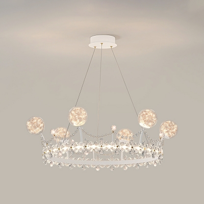 LED Modern Minimalist Crown Creative Glass Personality Chandelier for Living Room