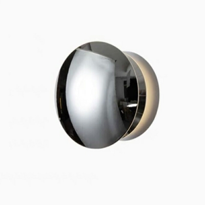 Modern Style Circle Shape 1 Light Metal Wall Mounted Light in Chrome for Dining Room