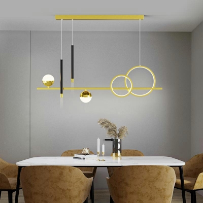Modern Unique Shape 6 Lights Island Chandelier Lights for Dining Room
