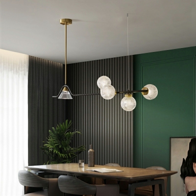 Modern Unique Shape Glass LED Island Pendant Lights for Dining Room
