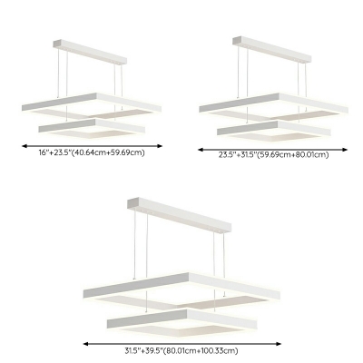 Multi-Layer Modern Hanging Light Fixtures Metal for Living Room