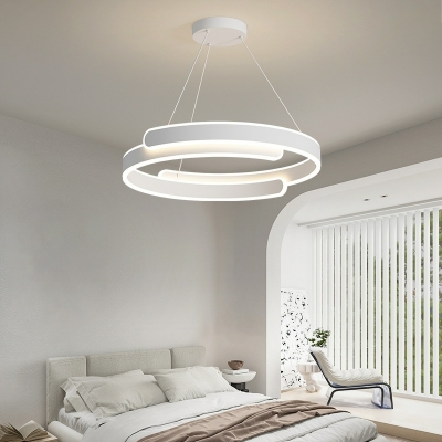 Ring Modern Hanging Pendant Lights Acrylic White for Living Room