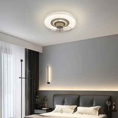 Contemporary Style Simple Shape Acrylic Ceiling Fan Lighting for Living Room