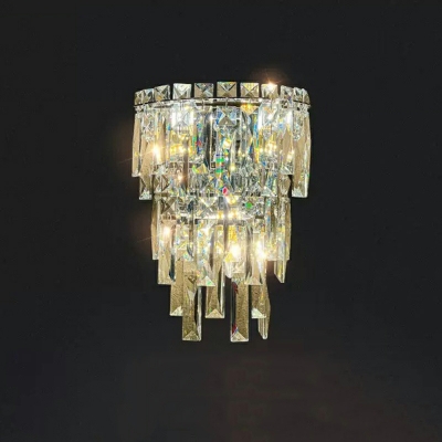 Light Luxury Postmodern Living Room Wall Light Lamp Sconce with Crystal Shade