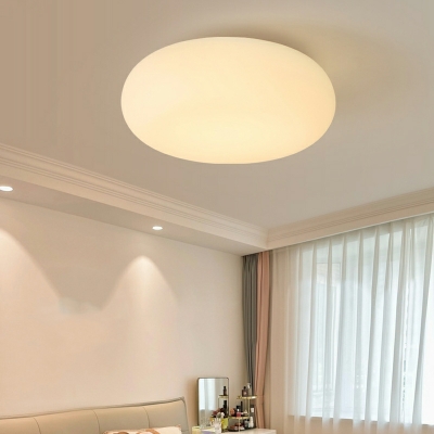 Metal and PE Material LED Flush Mount Ceiling Light Fixtures with White Shade