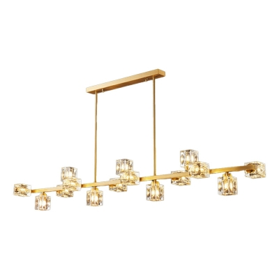 Modern Style Unique Shape Island Chandelier Lights in Gold for Dining Room