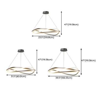 Modern Style Unique Shape LED Metal Ceiling Pendant Light for Dining Room