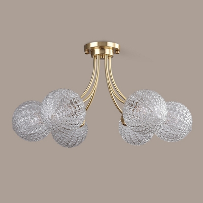 Sputnik Colonial Pendant Lighting Fixtures Clear Glass for Bed Room