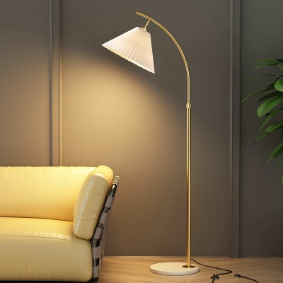 Contemporary Style Unique Cone Shape Fabric Floor Lamp for Living Room