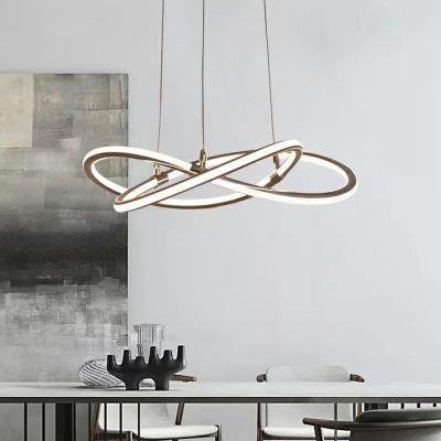 Modern Line Shape 1 Light Ceiling Hung Fixtures in Black for Living Room