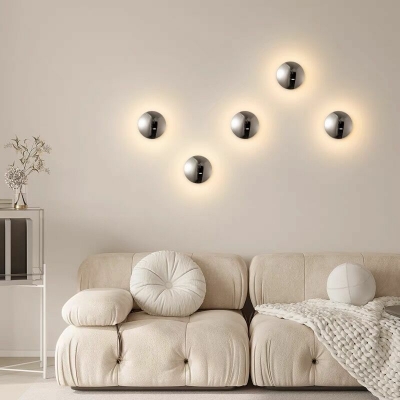 Modern Style Circle Shape 1 Light Metal Wall Mounted Light in Chrome for Dining Room