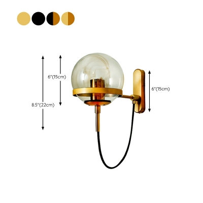 Spherical Industrial Wall Sconce Light Fixture Glass for Living Room