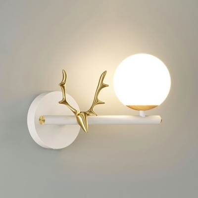 Spherical Modern Wall Sconce Lighting Metal Gold for Bed Room