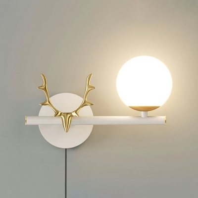Spherical Modern Wall Sconce Lighting Metal Gold for Bed Room