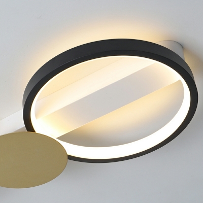 Contemporary Pendant Lights Round Shape Wrought Iron Flushmount Light