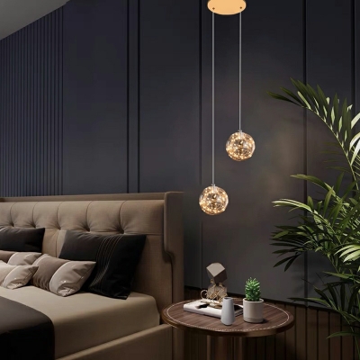 Glass Pendant Lighting Fixtures Round 1-Light for Living Room