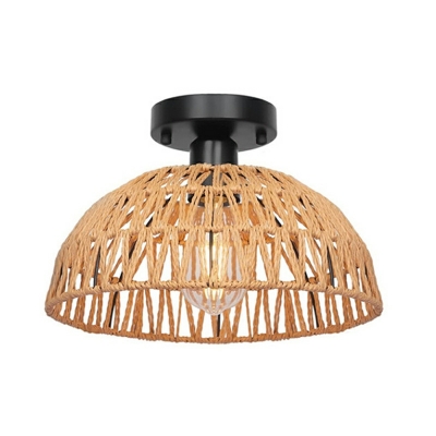 Modern Fush Mount Ceiling Light Fixtures Hand Twisted Rope for Living Room