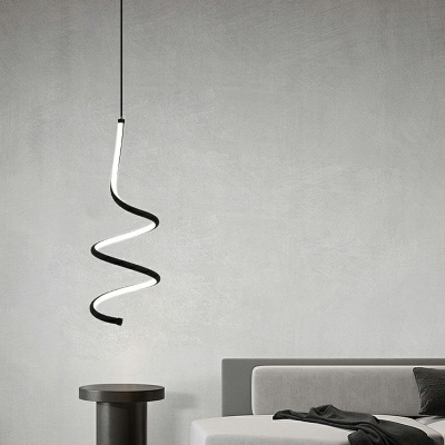 Seamless Curves Metal Hanging Pendant Lights Modern for Bed Room