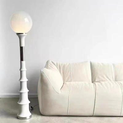 1 Light Contemporary Style Unique Shape Glass Floor Lamp for Bedroom
