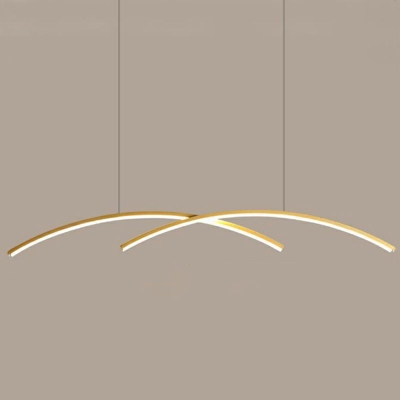2 Lights Line Shape Modern Pendant Lighting Fixtures for Dining Room