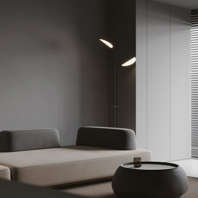 2 Lights Modern Style Round Shape Metal Floor Lamp for Living Room