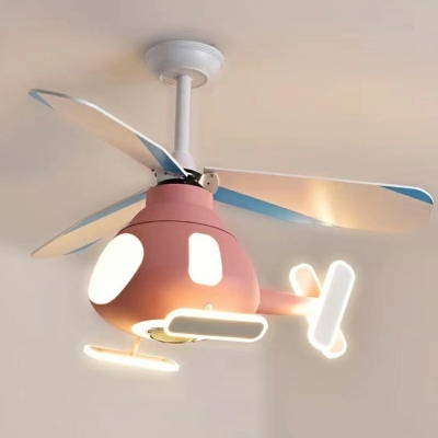 LED Contemporary Pendant Light  Wrought Iron Ceiling Fan Light for kid‘s Room
