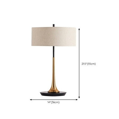 Modern Fabric Night Table Lamps Curvy Black 1 Light for Bed Room