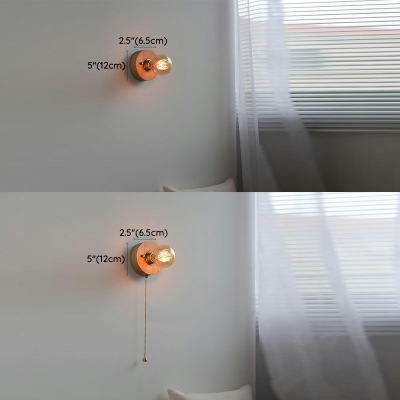 Contemporary Style wooden Wall Light Metal Wall Lamp for Bedroom
