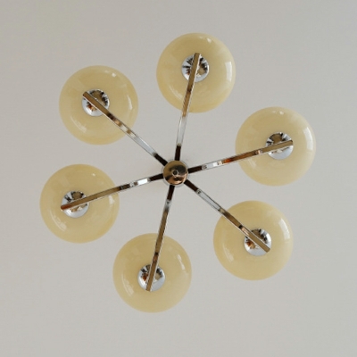 Modern Chandelier Lighting Fixtures Opaque Milk Glass with Shade for Living Room