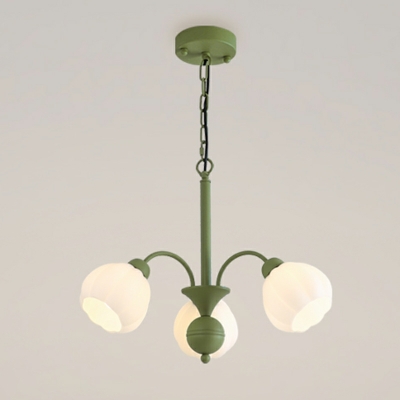 Simple Style Pendant Light Contemporary Bud Metal Chandelier