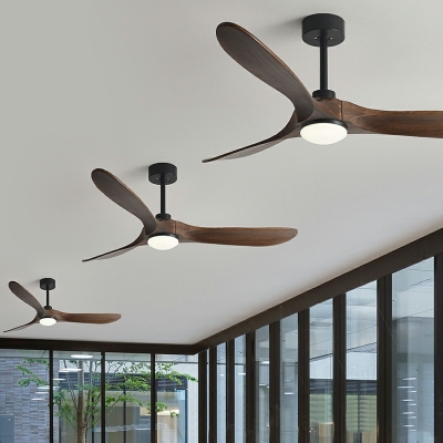 1 Light Modern Style Three Fans Wood Ceiling Fan Light for Living Room