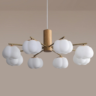Contemporary Style Chandelier Glass Wooden Chandelier for Dining Room
